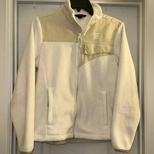 Lands’ End Cream Fleece Long Sleeve Jacket